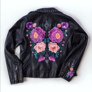 OOAK Hand Painted Leather Jacket